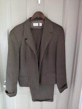 Ann Taylor LOFT Brown Silk Pant Suit